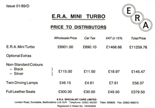 Distributors Price List